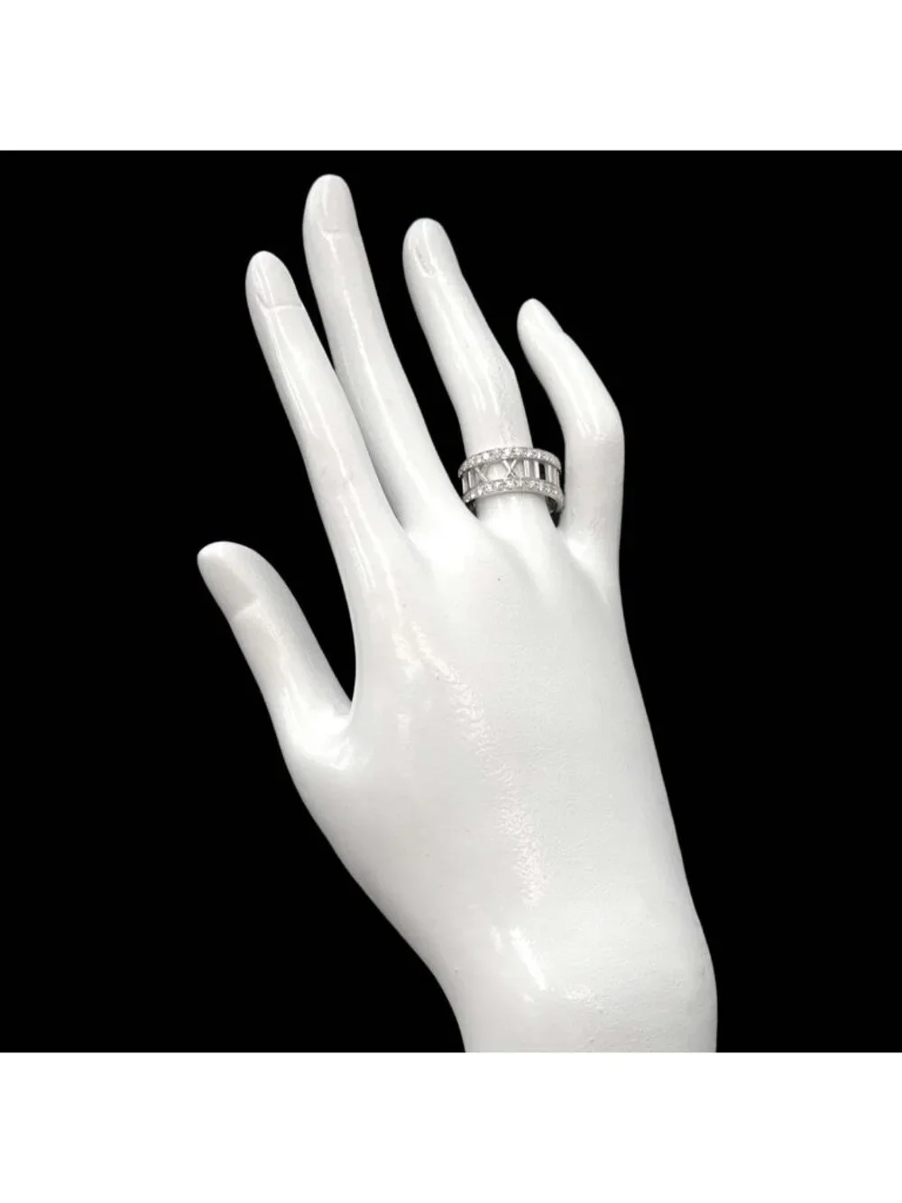 Tiffany & Co Atlas Open Heart Ring Diamond 18k White Gold